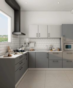 Tủ Bếp Acrylic Màu Ghi 2