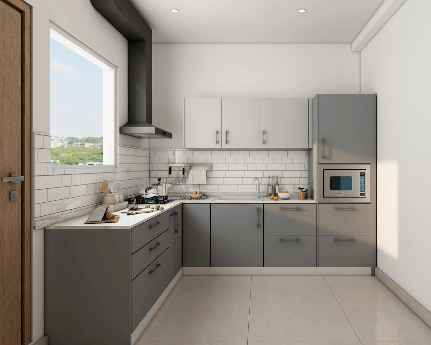 Tủ Bếp Acrylic Màu Ghi 2 Tủ Bếp Acrylic Màu Ghi 2