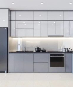 Tủ Bếp Acrylic Màu Ghi