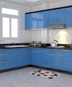 Tủ Bếp Acrylic Màu Xanh Dương