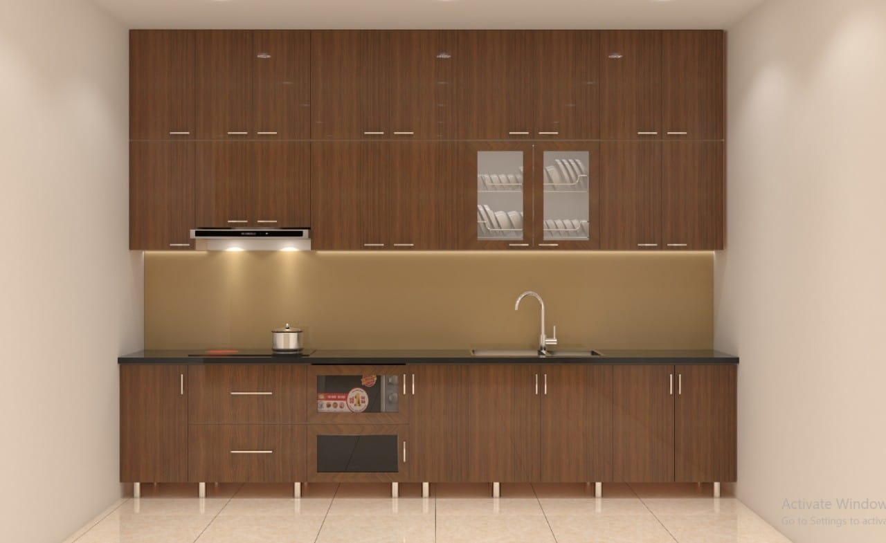 Tủ Bếp Acrylic Màu Nâu 1 Tủ Bếp Acrylic Màu Nâu 1