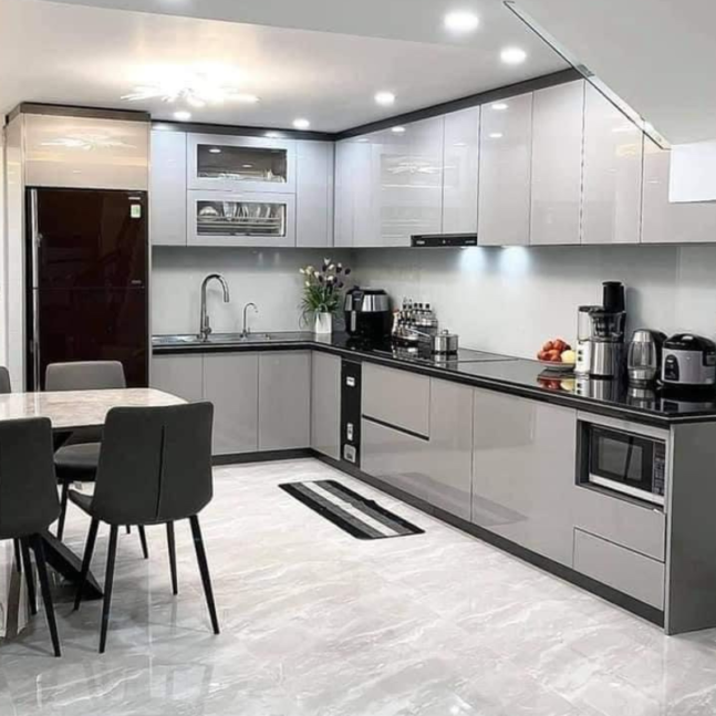 Tủ Bếp Nhựa Picomat Cánh Melamine Cho Biệt Thự 1