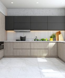 Tủ Bếp Nhựa Picomat Cánh Melamine Màu đen Min