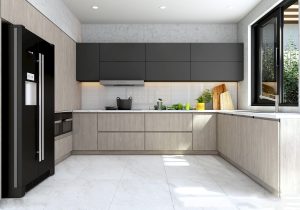 Tủ Bếp Nhựa Picomat Cánh Melamine Màu đen Min