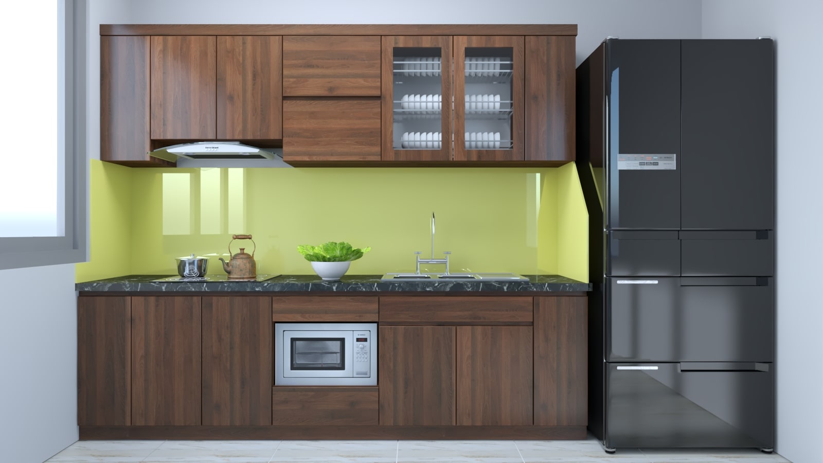 Tủ Bếp Nhựa Picomat Cánh Melamine Màu Nâu 1 Min