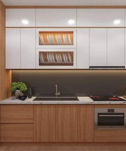 Tủ Bếp Nhựa Picomat Cánh Melamine Màu Nâu