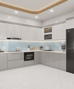 Tủ Bếp Nhựa Picomat Cánh Melamine Màu Trắng 1