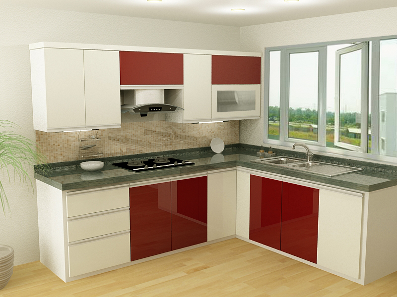 Tủ Bếp Nhựa Picomat Cánh Melamine Màu đỏ 2