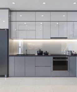 Tủ Bếp Nhựa Picomat Cánh Melamine Màu Xám