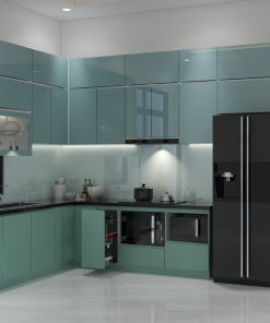 Tủ Bếp Nhựa Picomat Cánh Melamine Màu Xanh 1