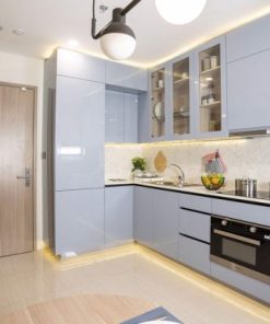 Tủ Bếp Nhựa Picomat Cánh Melamine Màu Xanh 2